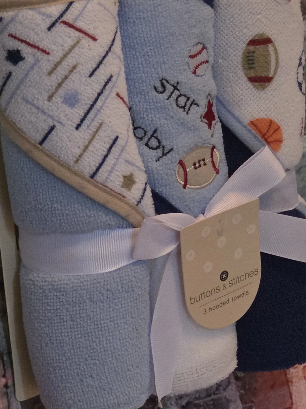 Buttons & Stitches Baby Hooded 3pc. Towel Set